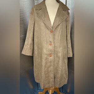 J. Jill Tan Beige Lightweight Lined Button Overcoat